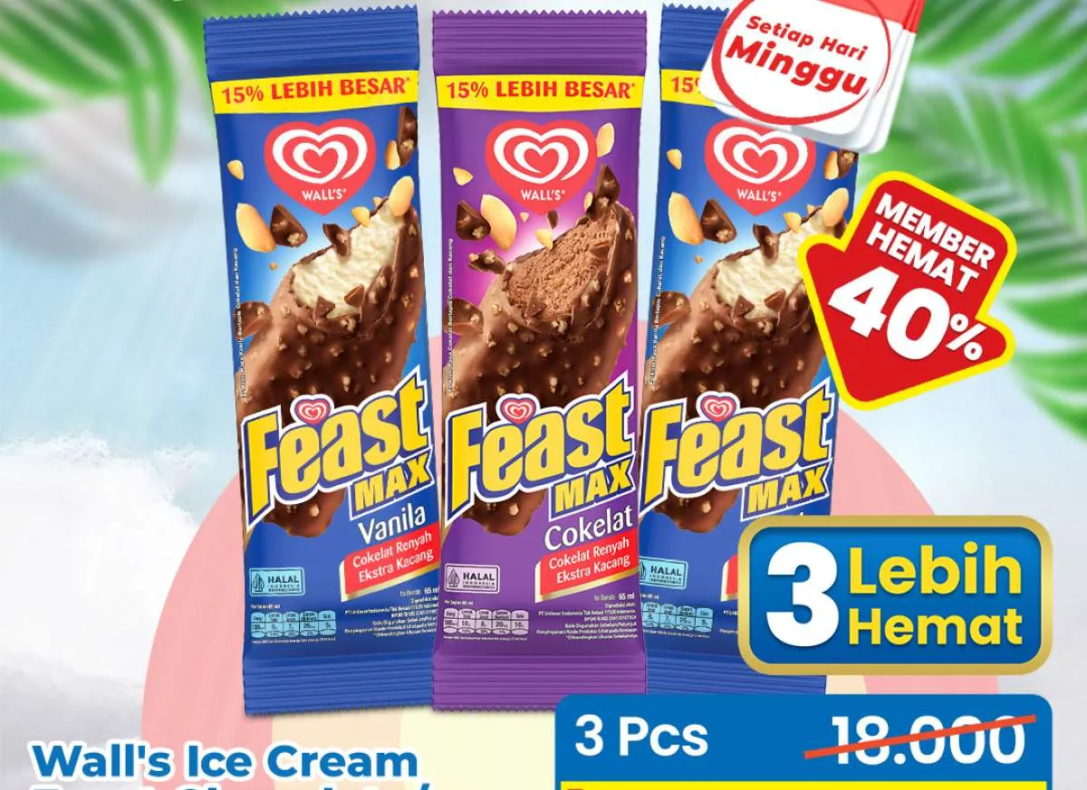 Promo Es Krim Indomaret 21 September 2025: Beli 3 Feast Cuma Rp 10.000