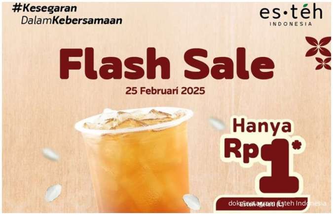 Promo Esteh Indonesia 1 Hari Saja, Esteh Melati Ukuran Large Hanya 1 Rupiah