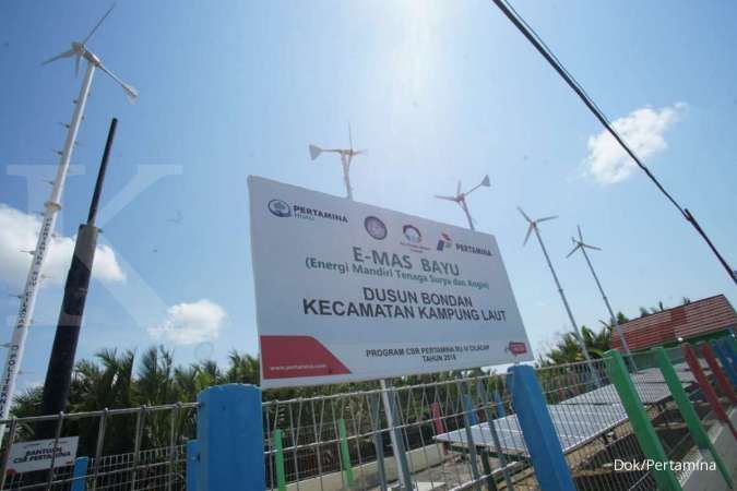 Pertamina hadirkan panel surya dan kincir angin di Kampung Laut Cilacap
