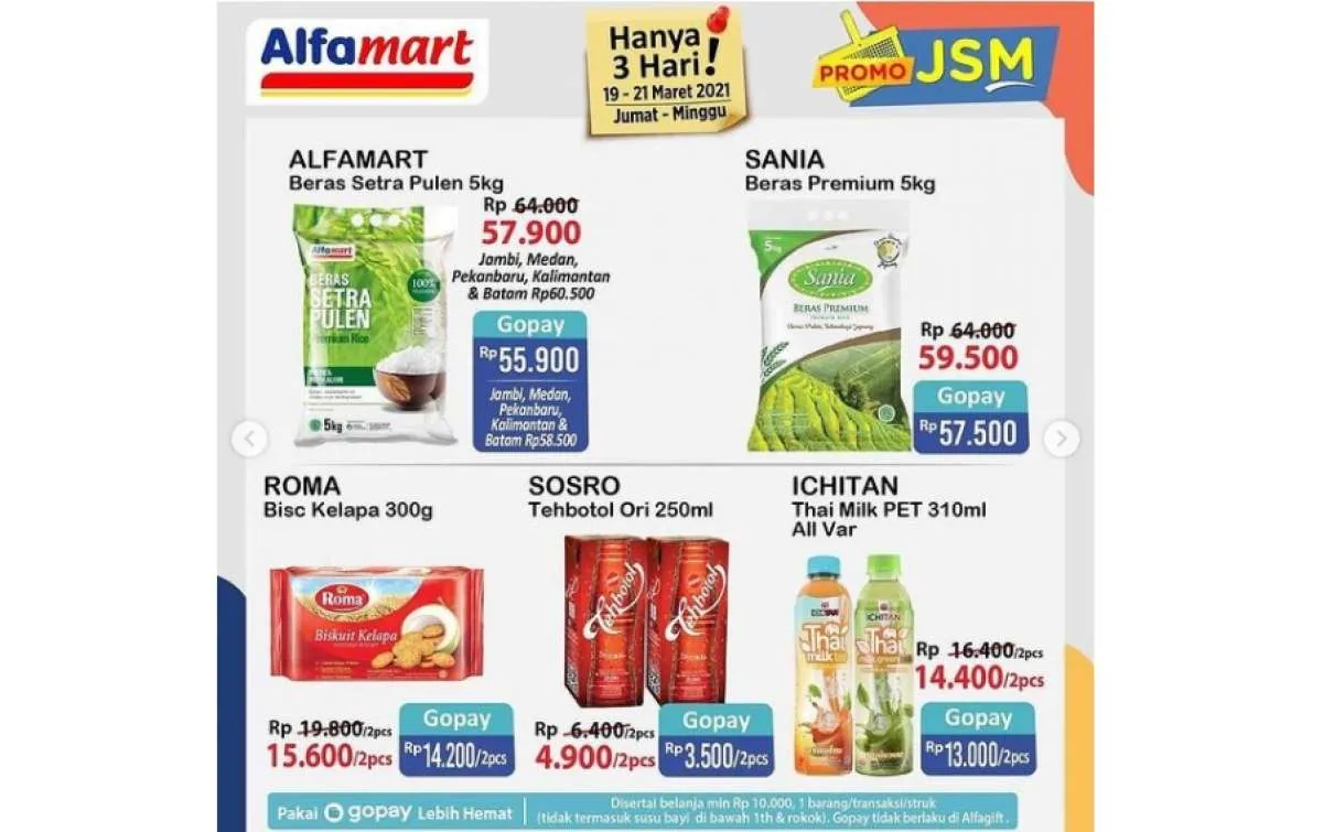  Promo JSM Alfamart diskonan Hari Sabtu, 20 Maret 2021! 