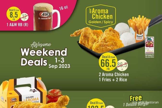 Promo AW Restoran 1-3 September 2023, Weekend Deals Menu Pilihan Mulai Rp 8.500