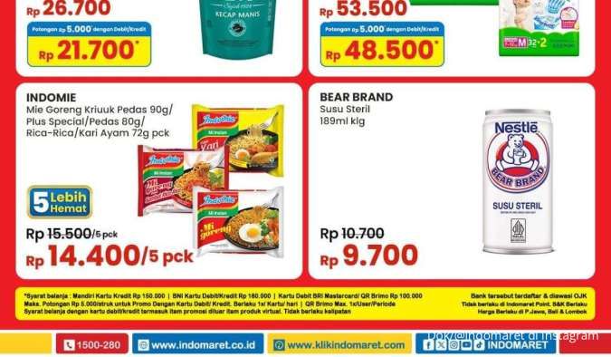 Promo Indomaret Weekend 8-10 November 2024, Promo Bear Brand & Indomie 5 Lebih Hemat