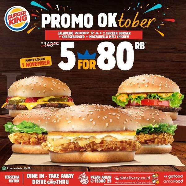 Promo Burger King 27 Oktober – 1 November 2020