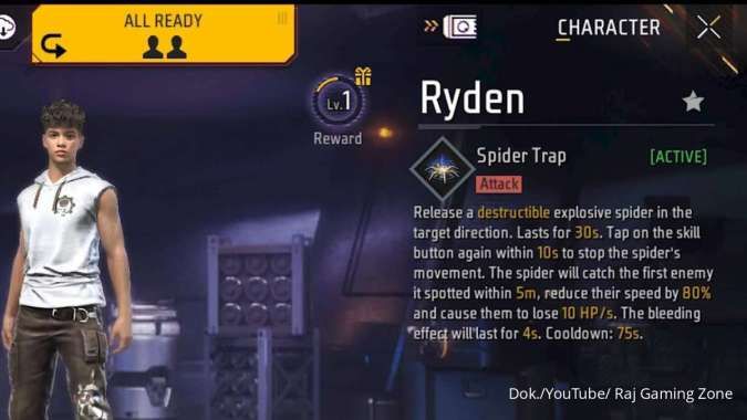 Karakter baru Free Fire Ryden