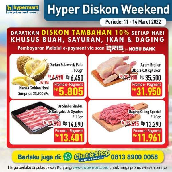 Promo JSM Hypermart Hyper Diskon Weekend Mulai 11-14 Maret 2022.