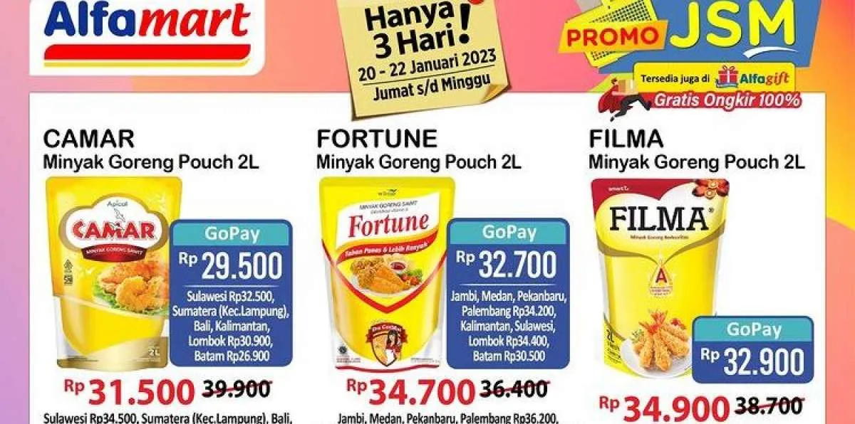 Harga Promo JSM Alfamart 20-22 Januari 2023, Minyak Goreng Lebih Hemat