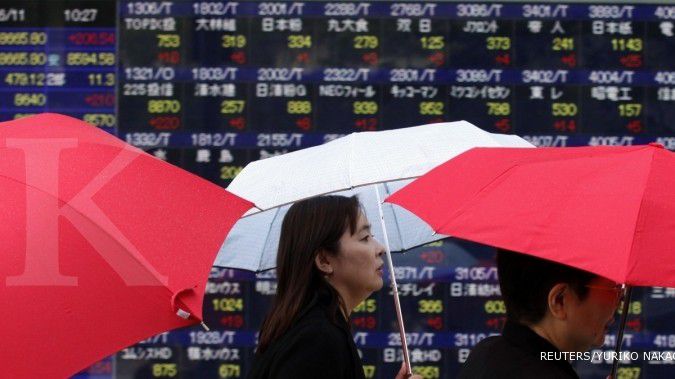 Senada dengan Wall Street, bursa Asia melaju pelan