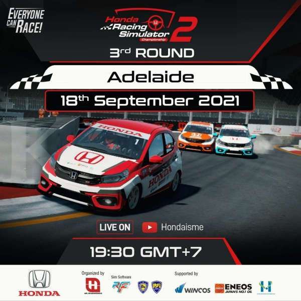 Jajaki Sirkuit Virtual Adelaide, Babak Ketiga Honda Racing Simulator Championship Siap Digelar Akhir Pekan Ini
