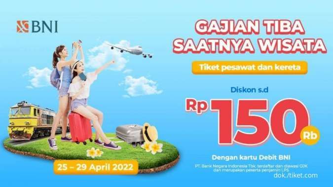 Promo Debit BNI & Mister Aladin, Diskon Tiket Pesawat & Kereta hingga Rp 150.000