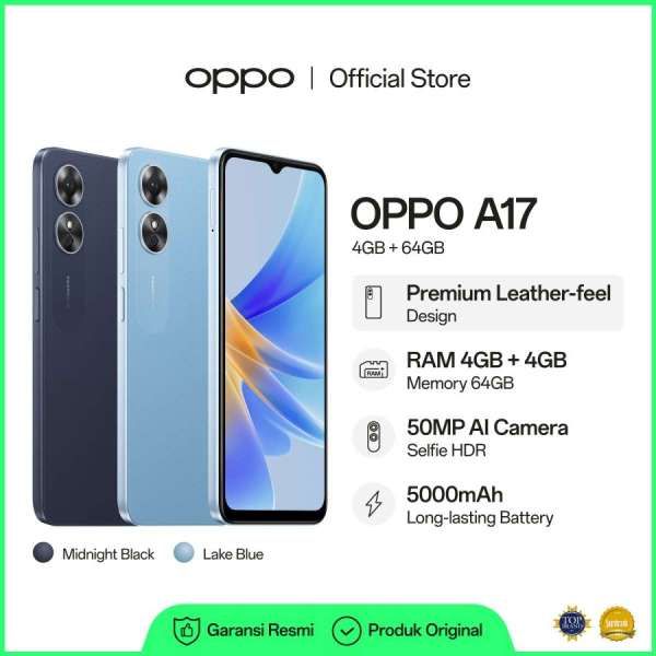 Update Harga HP OPPO A17 RAM 4 GB Terbaru 2023