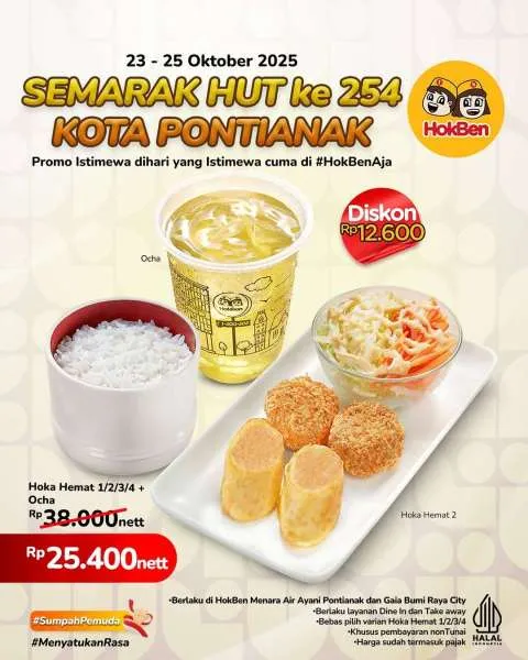 Promo HokBen HUT ke-254 Kota Pontianak 23-25 Oktober