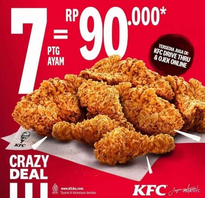 Promo KFC terbaru paket Crazy Deal khusus Kamis 2022