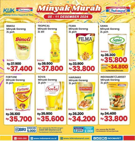 Promo Minyak Murah di Indomaret 5-11 Desember 2024