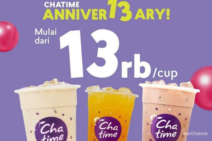 Promo Anniversary ke-13 Chatime, Diskon Rp 15.000 hingga Buy 1 Get 1 Free