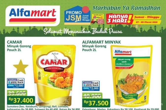 Promo Minyak Goreng Weekend 7-9 Maret 2025, Dapatkan Cashback Rp 2.000 di Alfamart