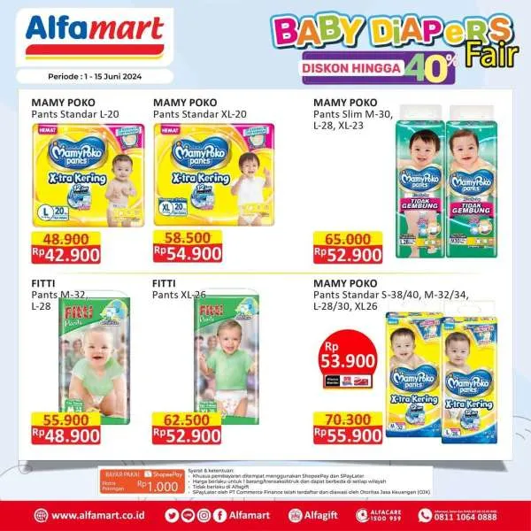 Promo Alfamart Baby Diapers Fair Periode 1-15 Juni 2024