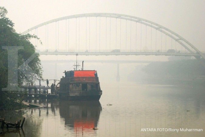 Kabut asap di Riau mulai menipis