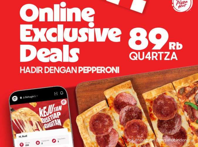 Promo Pizza Hut Exclusive Deals Tiap Rabu, Order QU4RZTA Pizza Cuma Rp 89.000