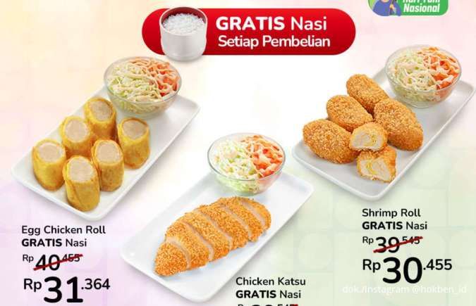 Kesempatan Terakhir Promo HokBen Hari Tani Nasional, Jajan Enak Dapat Gratisan Menu