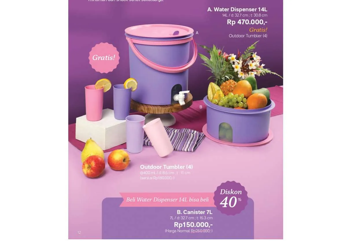 Tinggal pilih, ada diskon mangkok, server dll di brosur promo Tupperware Oktober 2021