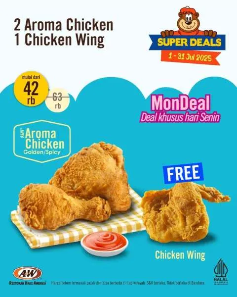 Promo A&W MonDeal Juli 2025 Gratis Chicken Wing