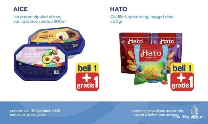 Promo JSM Hypermart Weekend Periode 24-27 Oktober 2025, Es Krim Beli 1 Gratis 1