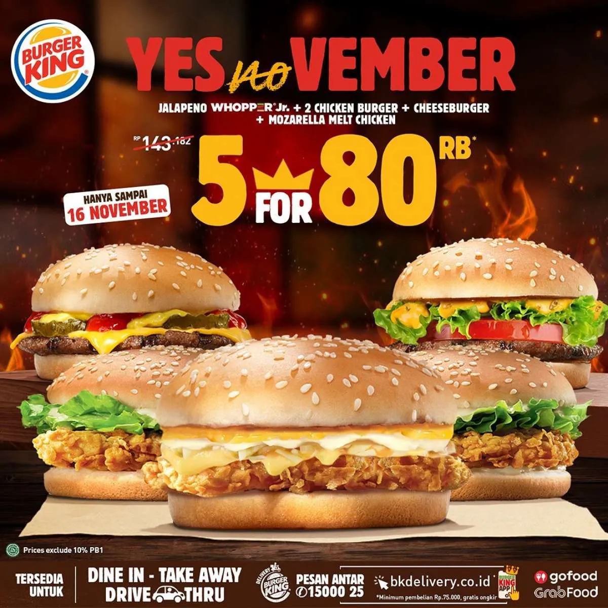 Promo Burger King terbaru, berlaku sampai 16 November 2020!