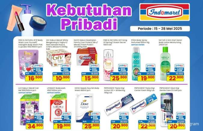 Promo Sabun Mandi & Deterjen di Alfamart, Indomaret dan Superindo Bulan Mei 2025