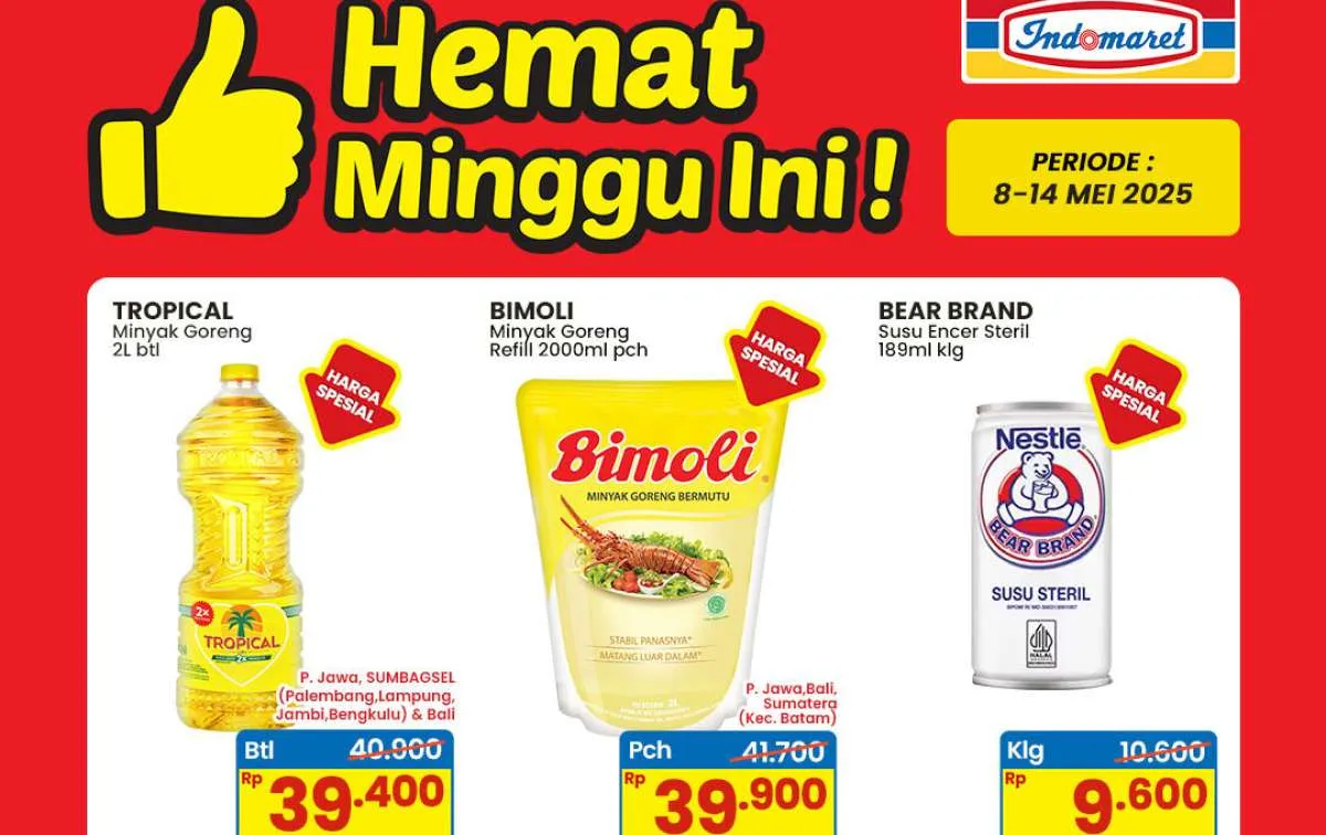 Promo Indomaret 8-14 Mei 2025, Minyak Goreng Tropical dan Bimoli Harga Spesial