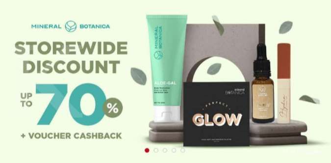 Promo Produk Kecantikan Mineral Botanica, Diskon hingga 70% + Voucher Cashback