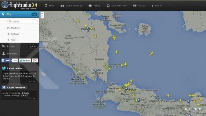 Usai MH17, aplikasi pelacak pesawat banyak diunduh