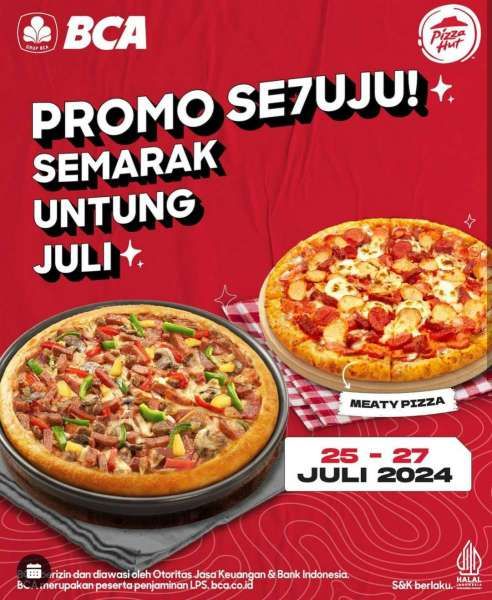 Promo Pizza Hut x BCA Beli 1 Gratis 1 Berlaku 25-27 Juli 2024