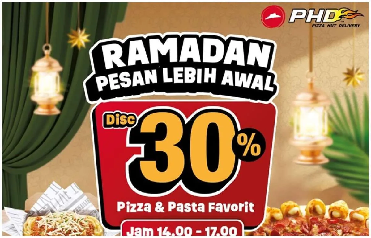 Promo PHD 1-16 Maret 2025 Khusus Jam 14.00-17.00, Diskon 30% Pizza dan Pasta Favorit