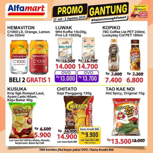 Katalog Harga Promo Alfamart Gantung Terbaru 27 Juli-2 Agustus 2023 di Akhir Bulan