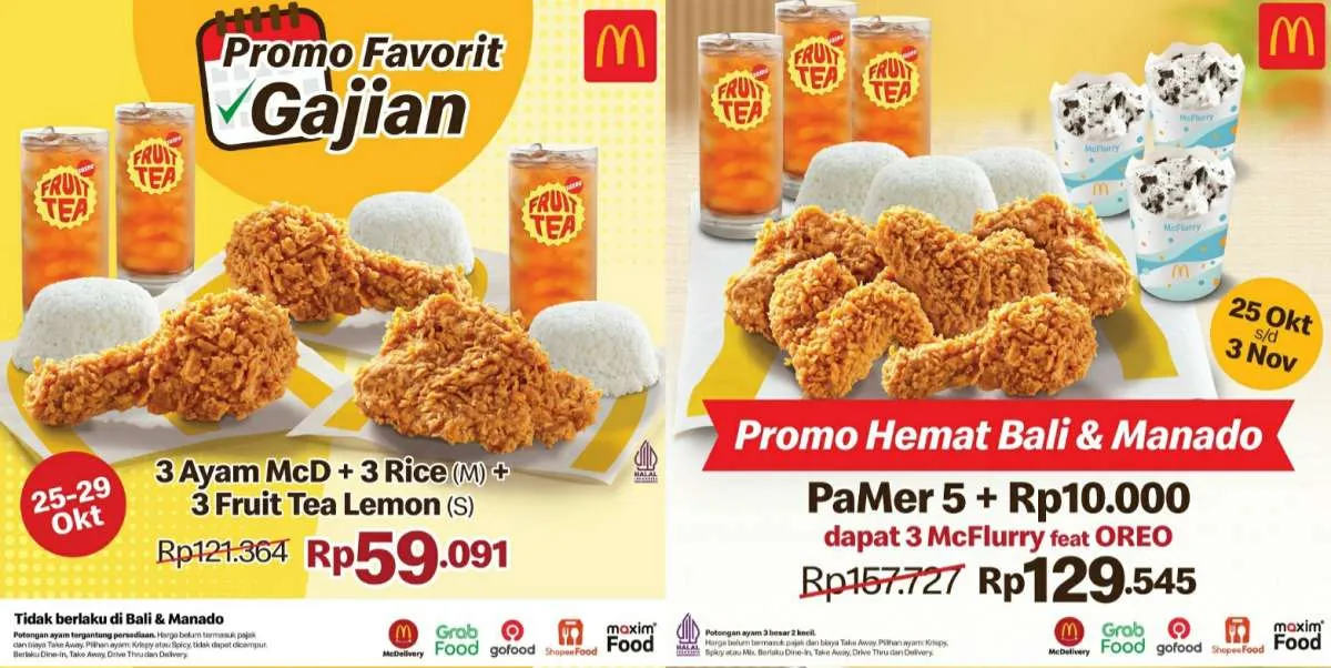 2 Promo McD 25-29 Oktober 2024: Paket Favorit-Paket Hemat Mulai Rp 59.091