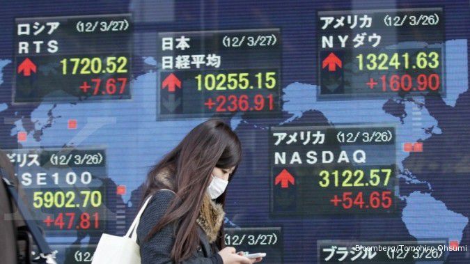 Saham-saham Jepang berjatuhan, bursa Asia merah