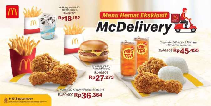 Promo McD 1-15 September 2024, Menu Hemat 2 Ayam dan Fries Cuma Rp 36.364