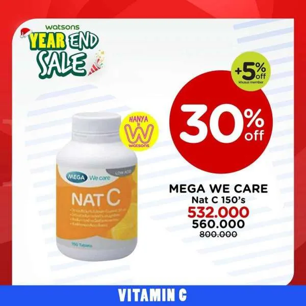 Promo Watsons Year End Sale Edisi Vitamin 23 Desember 2021-2 Januari 2022