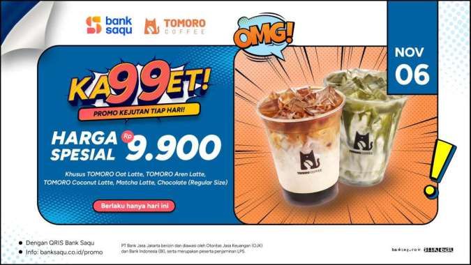 Promo Tomoro Coffee Hari Ini 6 November 2024, Kopi Regular Size Rp 9.900