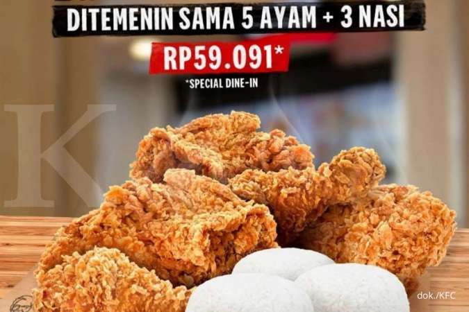 Hadir Tiap Selasa! Promo KFC (21/12), Beli 5 Ayam dan 3 Nasi Cuma Rp 59.091