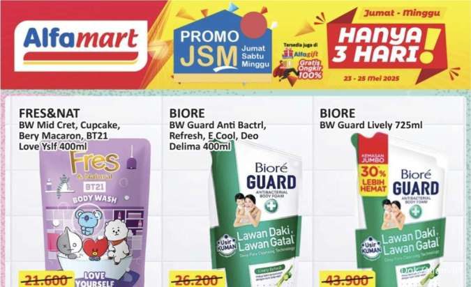 Promo JSM Alfamart Terbaru 23-25 Mei 2025, Biore Sabun Cair Diskon hingga Rp 12.000