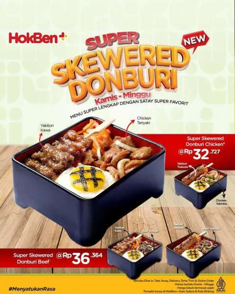 Promo HokBen Skewered Donburi Kamis-Minggu Oktober 2025