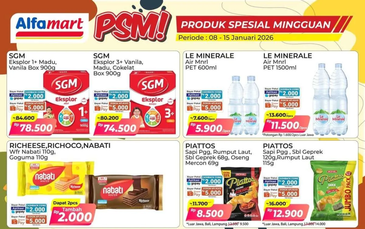 Promo PSM Alfamart 8-15 Januari 2026, Belanja SGM Hingga Le Minerale Hemat