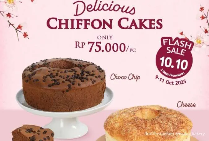 3 Hari Spesial dengan Promo Mako Bakery 10.10 Chiffon Cake Favorit Cuma Rp 75.000