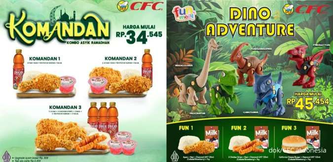 Promo CFC Paket Komandan-Fun Meal Gratis Mainan Dino Adventure Maret-April 2024