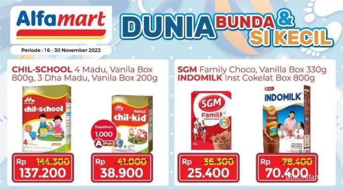 Promo Alfamart Dunia Bunda & Si Kecil, Potongan Harga Lumayan untuk Belanja Susu Anak