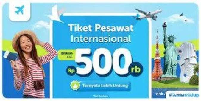 Promo Traveloka Tiket Pesawat Internasional s.d 24 Nov 2022, Diskon Hingga Rp500.000
