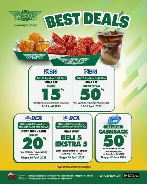 Promo Wingstop Best Deals BRI dan BCA