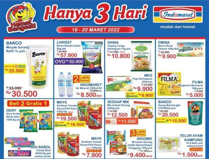 Katalog Promo Indomaret Hanya 3 Hari Periode 18-20 Maret 2022