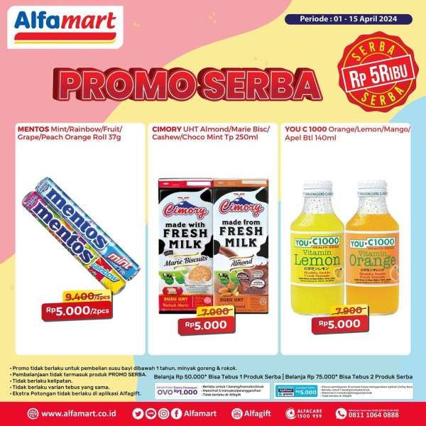 Promo Alfamart Serba Rp 5.000 Terbaru 1-15 April 2024